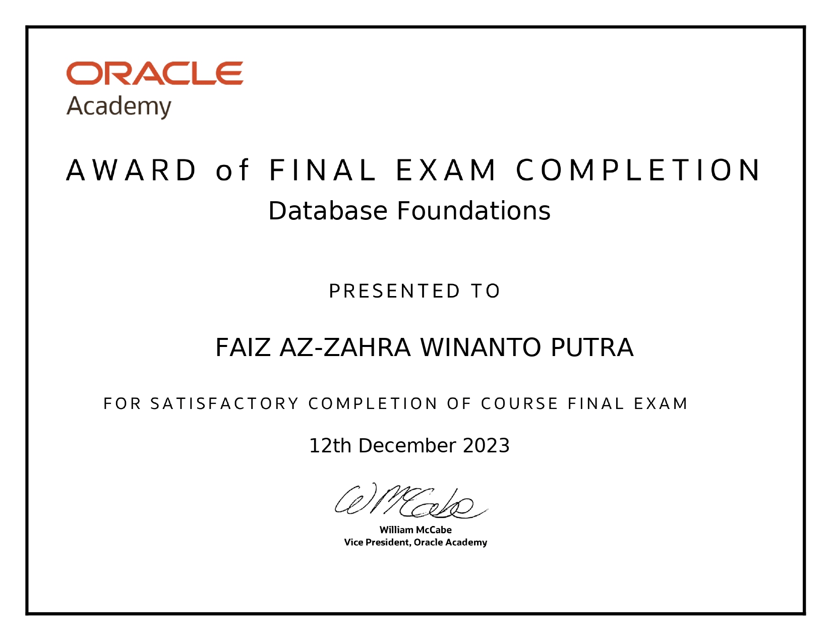 oracle academy